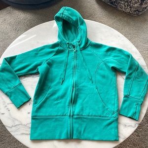 Gap Fit Turquoise Zip Down Hooded Sweatshirt - Size Medium